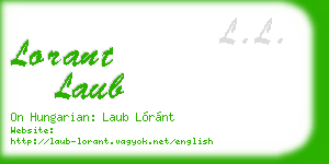 lorant laub business card