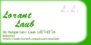 lorant laub business card